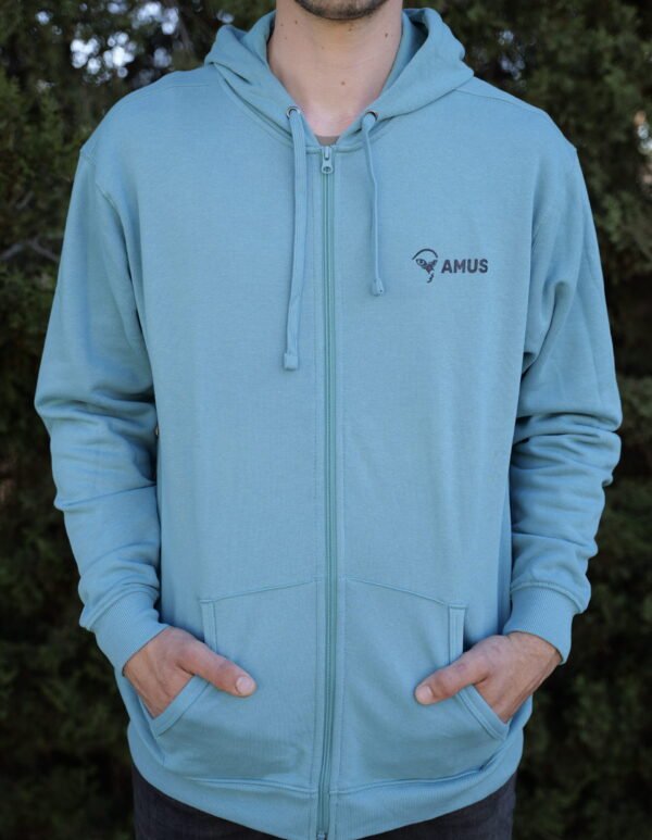 _OSO8184 Sudadera con cremallera y capucha Verde Azulado Oscuro