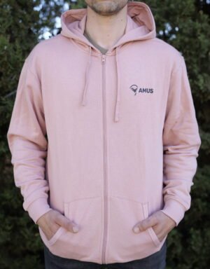 Sudadera con cremallera y capucha Rosa